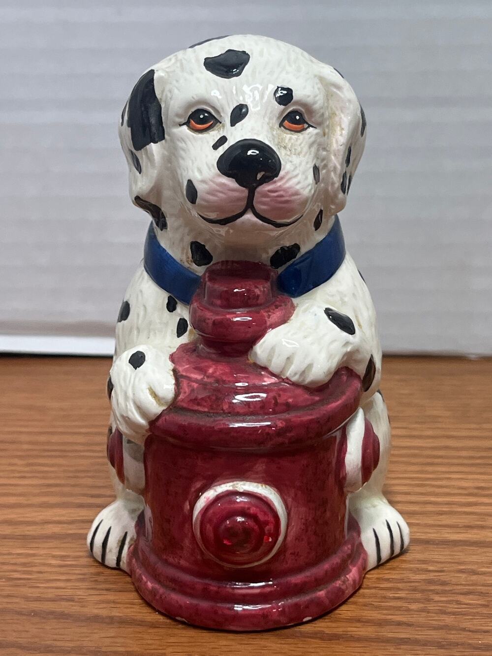 Dalmatian Dog Fire Hydrant Ceramic Figurine Holder 5" Firefighter Decor